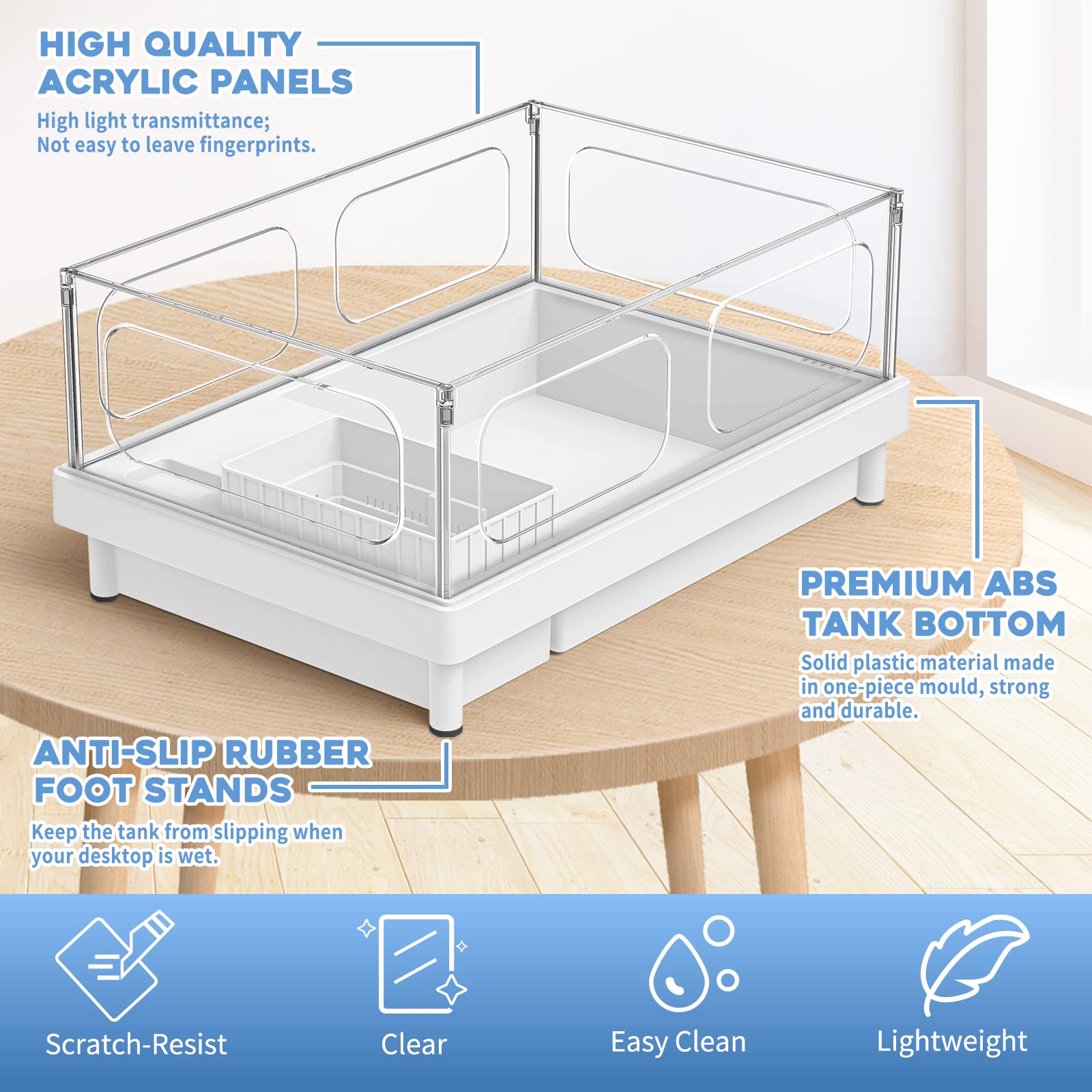 MoonOrange Turtle Aquarium Multi-Function Areas support swimming, climbing, and resting.