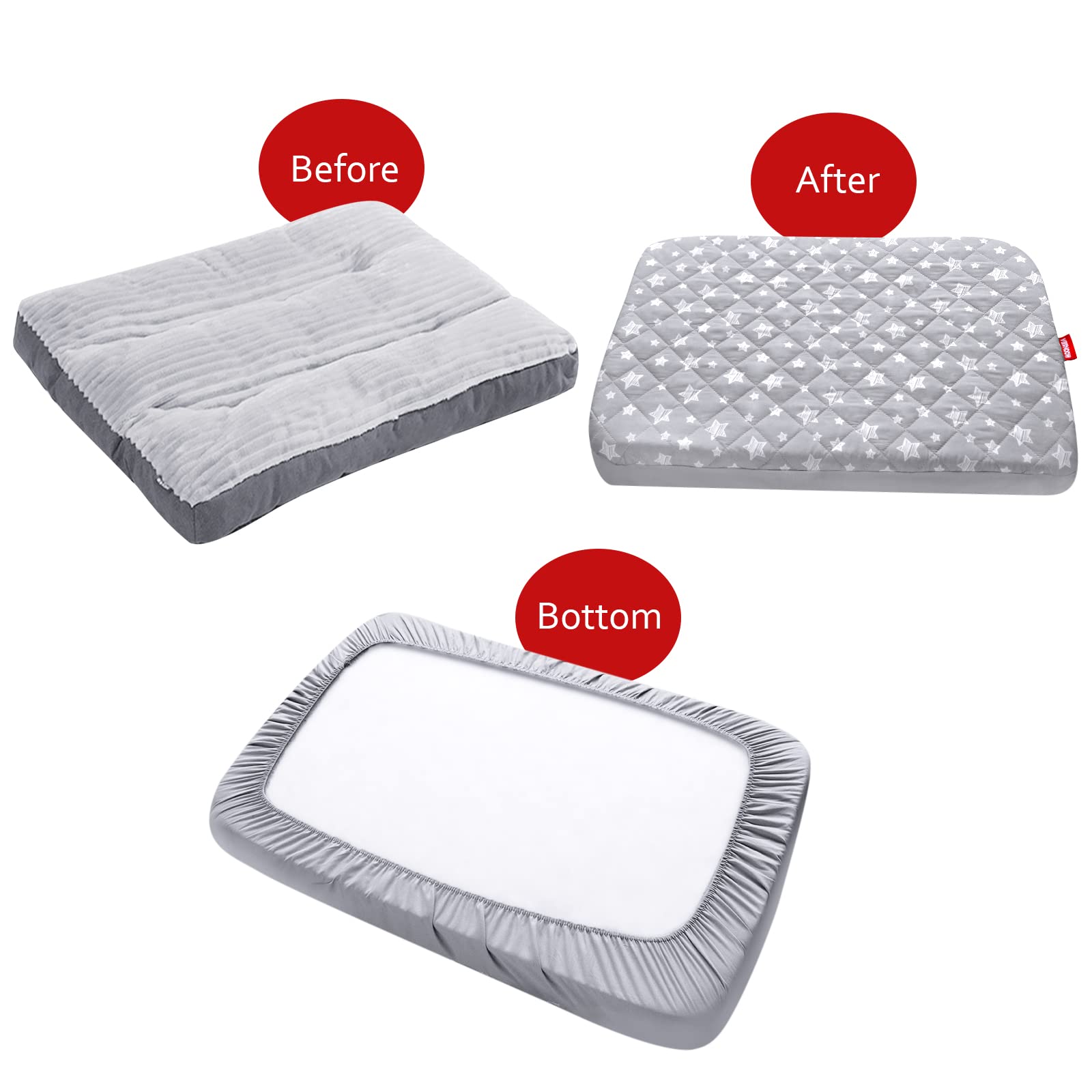 Moonsea light gray star print fabric adds stylish detail