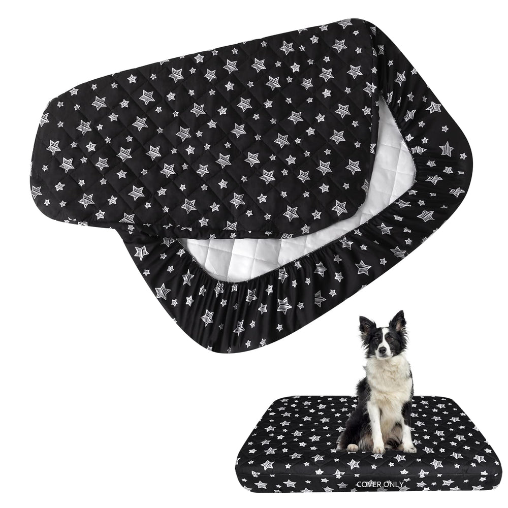 Moonsea waterproof dog bed cover with star print for 29x41 inch beds, protects from spills.