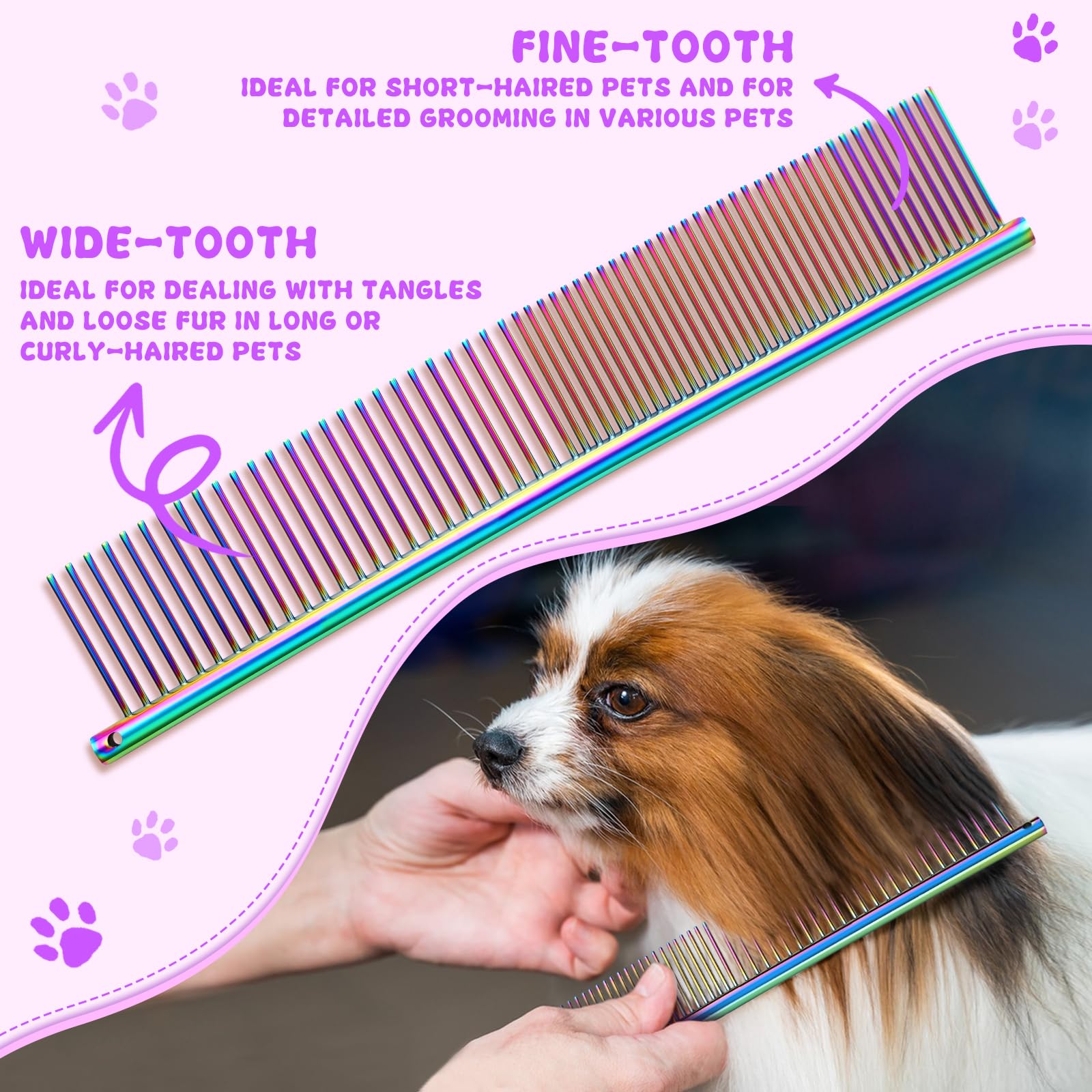 Moontay pet comb for detangling and prepping fur before trimming.