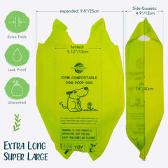 Moonygreen extra-thick leak-proof bags prevent spills during pickup.