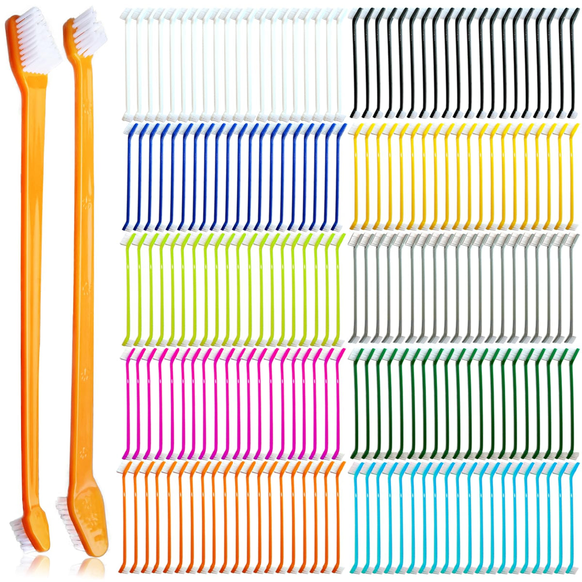 MoonyMars bulk toothbrushes in varied colors for color-coded brushing.