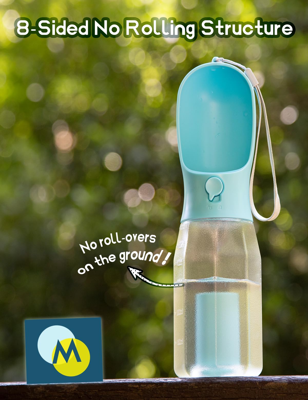 MoonyMars one-handed operation design, blue, easy water release while managing the leash.