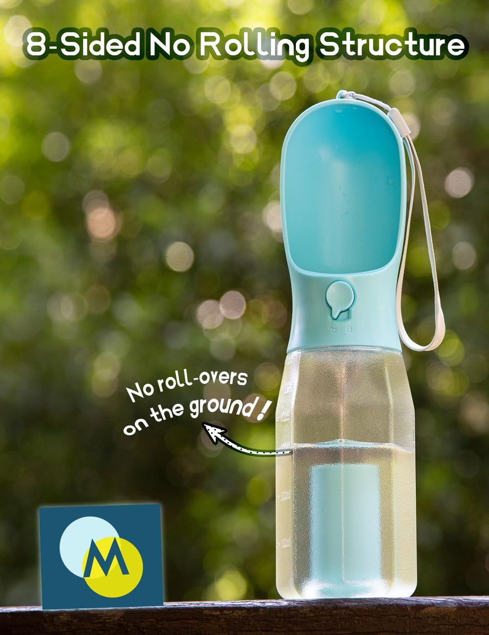 MoonyMars one-handed operation design, blue, easy water release while managing the leash.