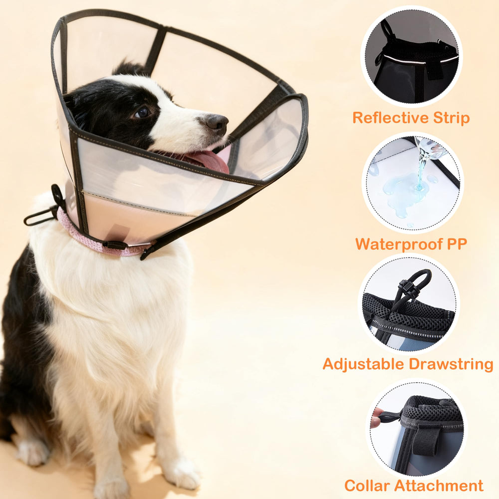 Reflective thread on the cone enhances safety in low light.