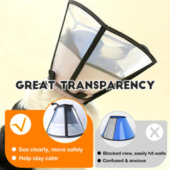 MoonyMars soft dog cone XL black clear PP material for visibility