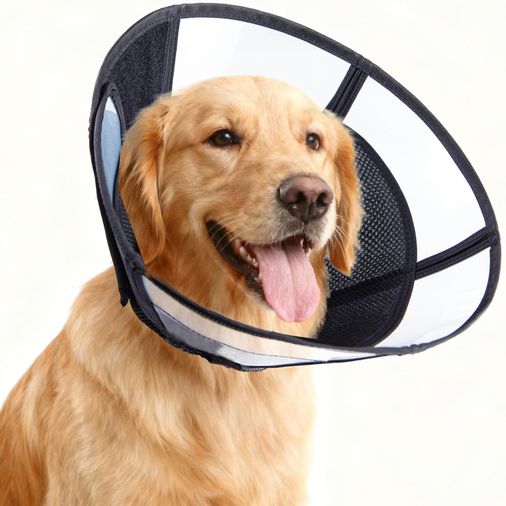 MoonyMars soft dog cone XL black collapsible design stored flat