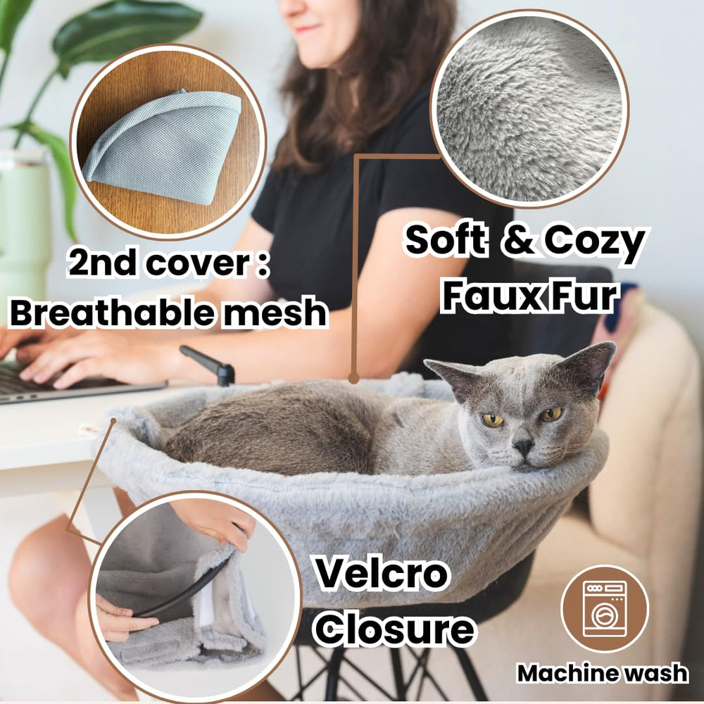 Moose Cozy non-slip clamp secures the bed on desk or surface.