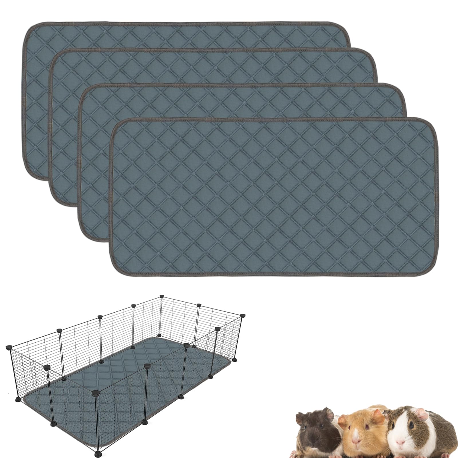 Mooydee guinea pig cage liner 4-pack laid in a spacious cage for dry nights