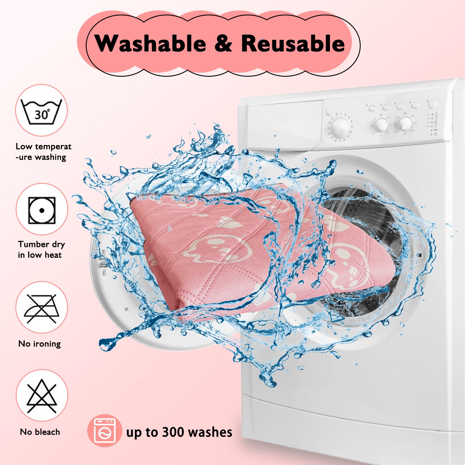 Mooydee pads are machine washable for quick cleanup.
