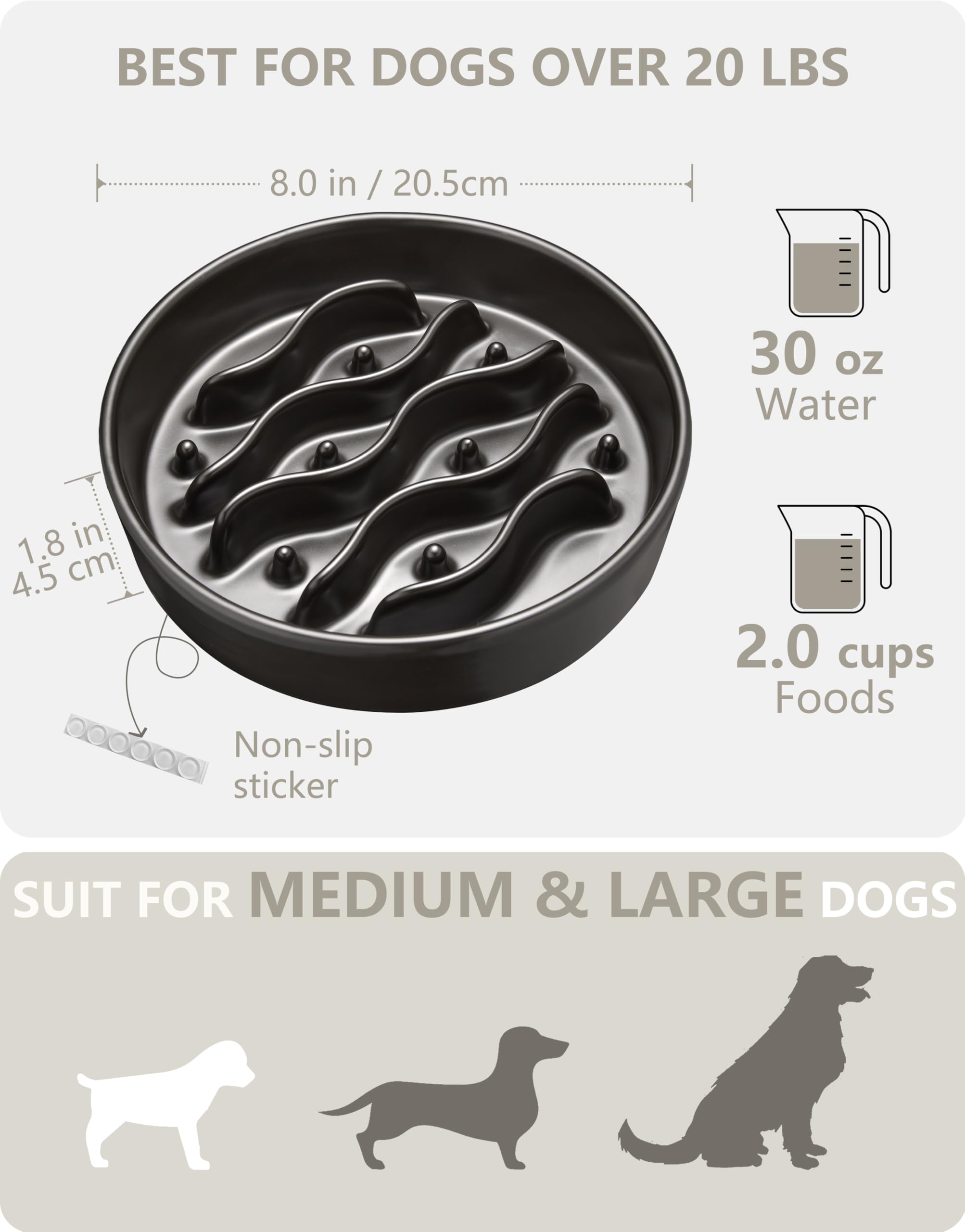 MOPANG 30oz capacity suits medium to large dogs.