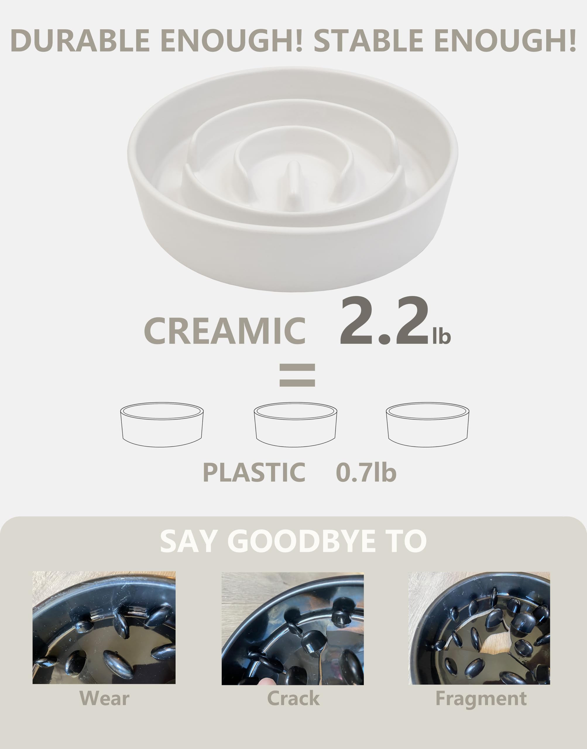 MOPANG dishwasher-safe ceramic dog bowl for easy cleaning after meals.