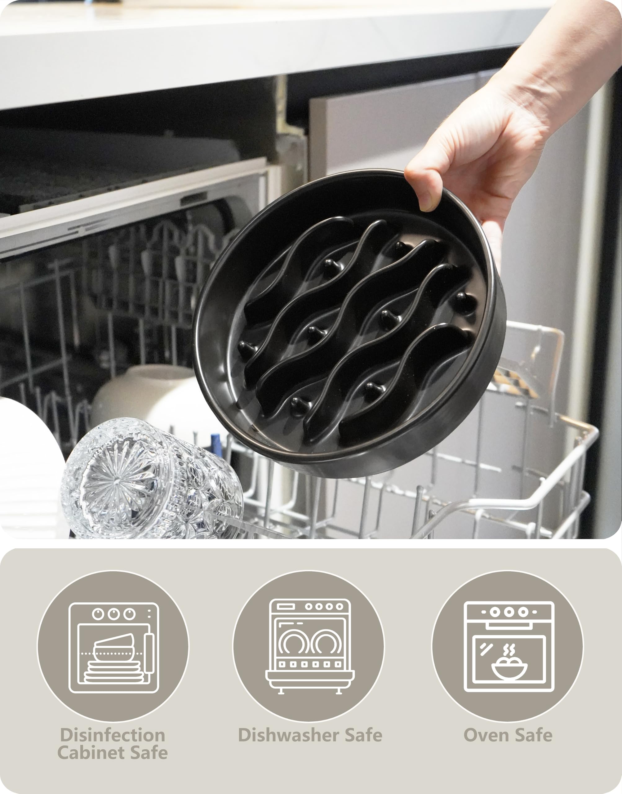 MOPANG durable ceramic bowl resists bite marks for long-lasting use.
