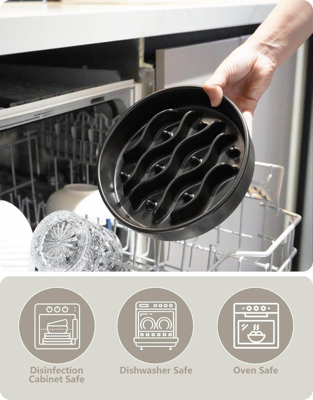 MOPANG durable ceramic bowl resists bite marks for long-lasting use.
