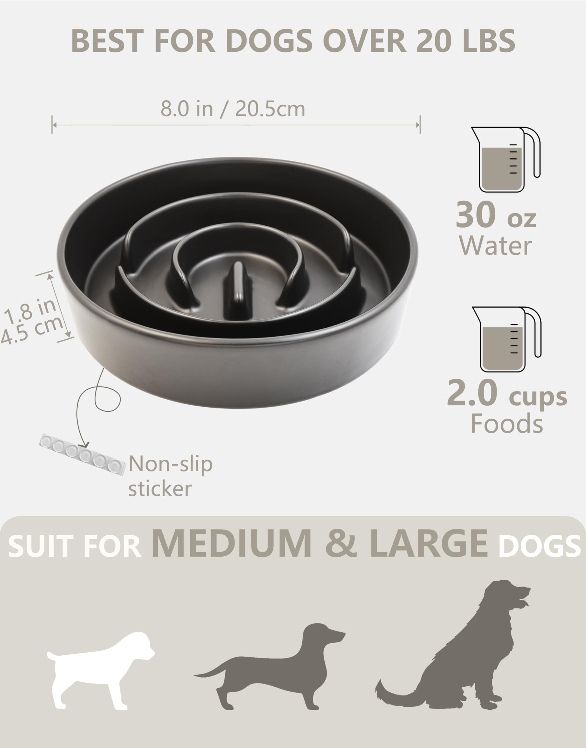 MOPANG bowl with non-slip silicone pads stays steady on floors.