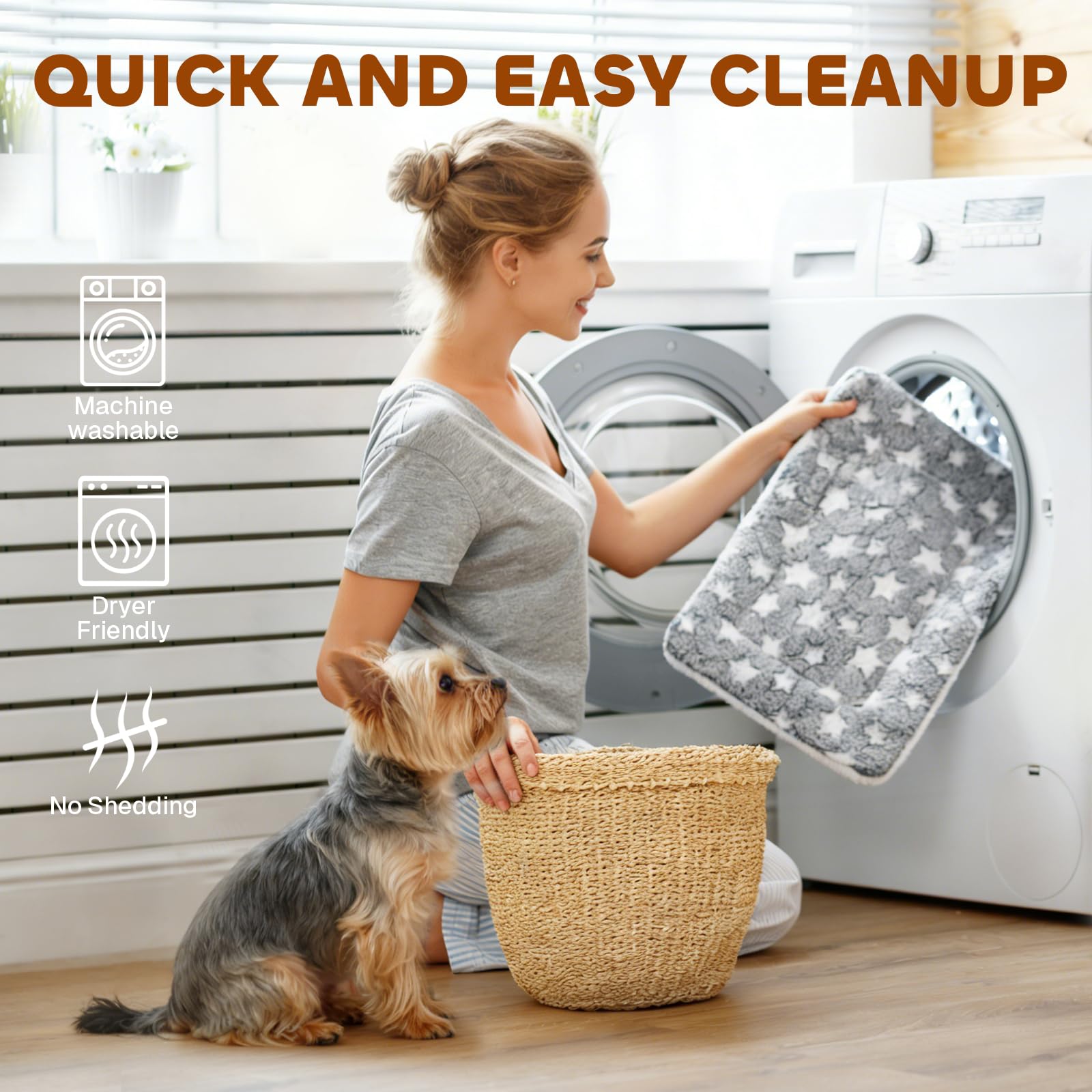 Mora Pets machine-washable pet bed grey for easy cleaning.