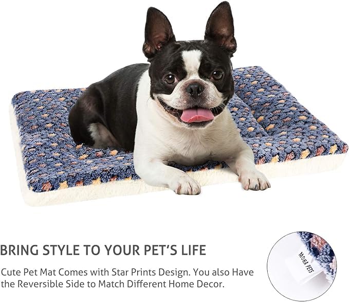 Mora Pets reversible color star design crate mat