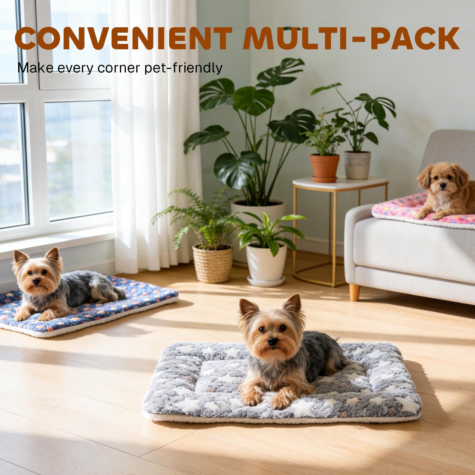 Mora Pets reversible kennel liner grey adds two style options.