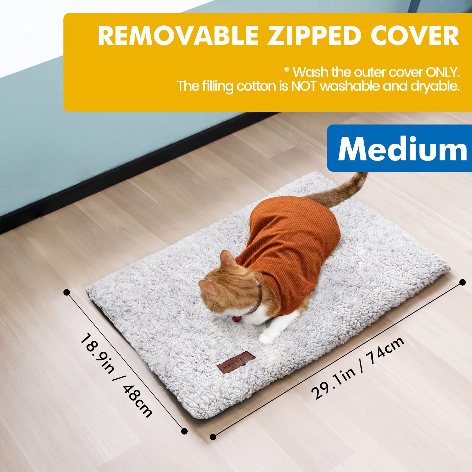 Mora Pets self-warming cat bed soft fluffy fabric surface