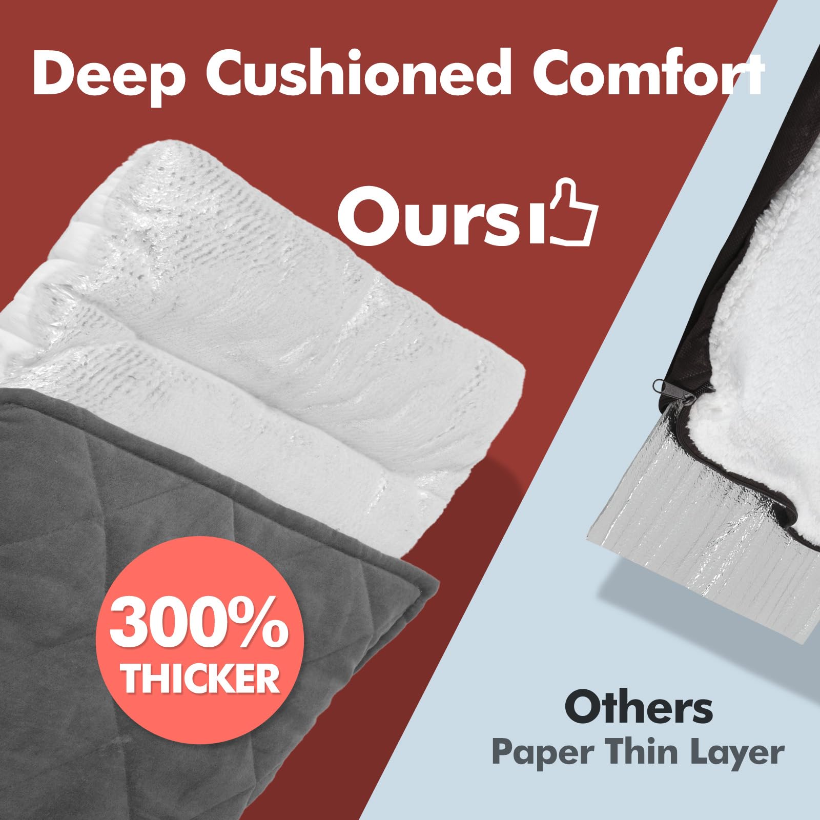 Mora Pets self-warming bed is versatile on floor or couch.