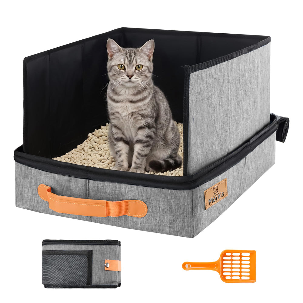 MORAIS portable travel litter box folded with lid for compact storage.