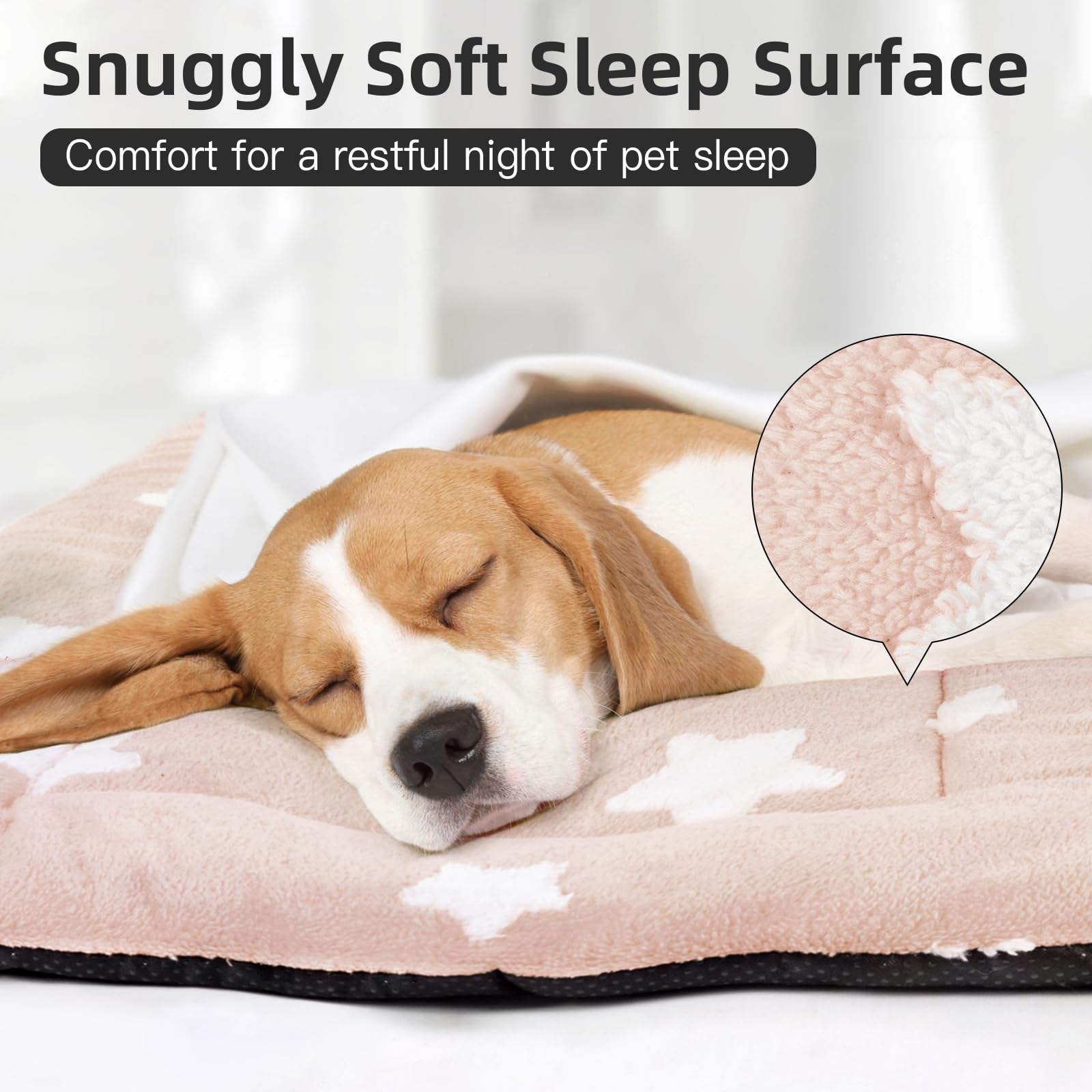 Mora Pets washable kennel pad in pink eases cleanup.