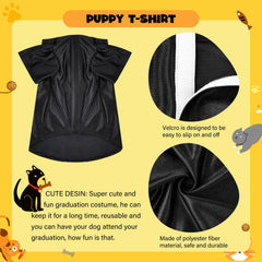 MORFORU dog graduation gown in black offers a cute, reusable look for celebrations