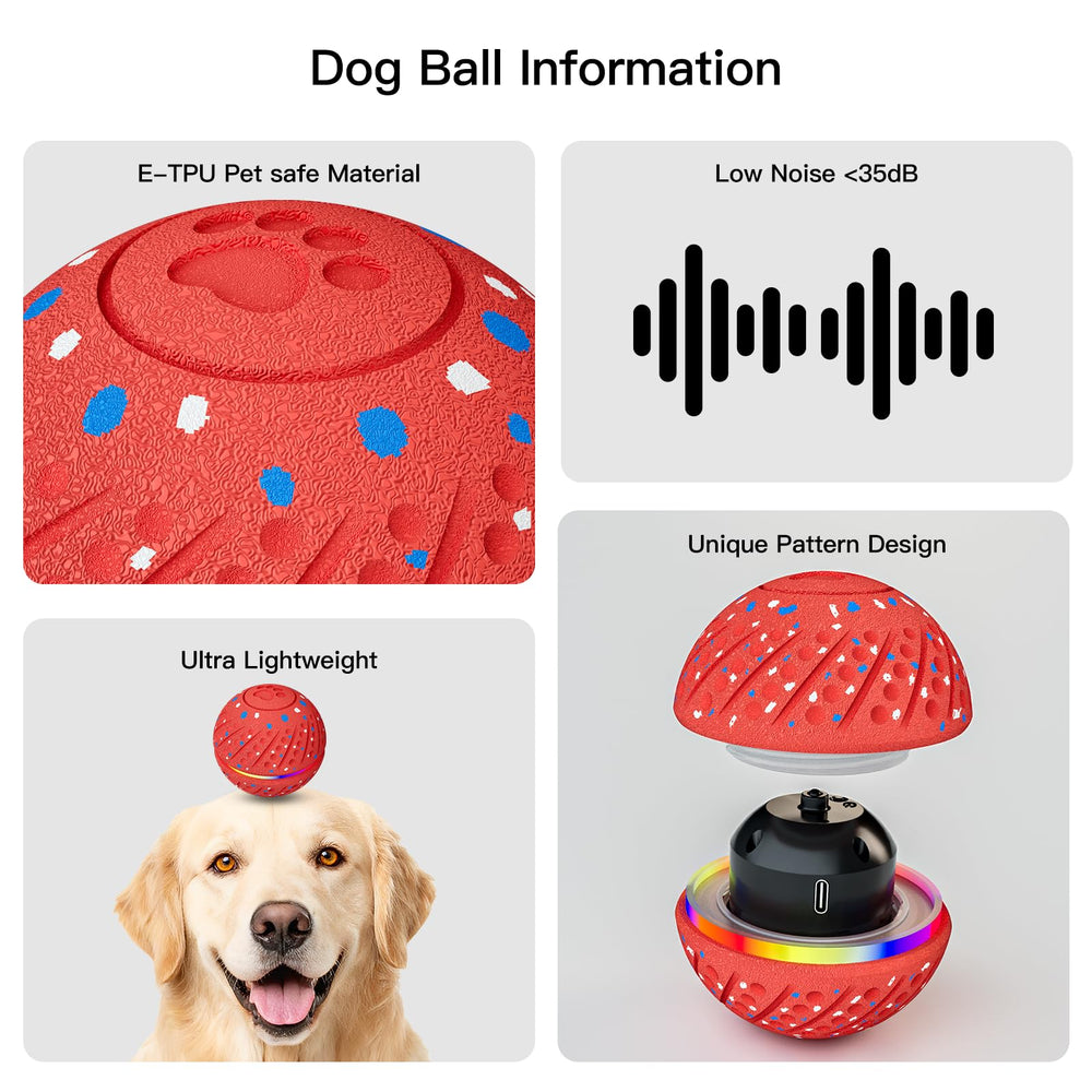 Morhandisn ball displays 3 play modes to suit each dog's energy.