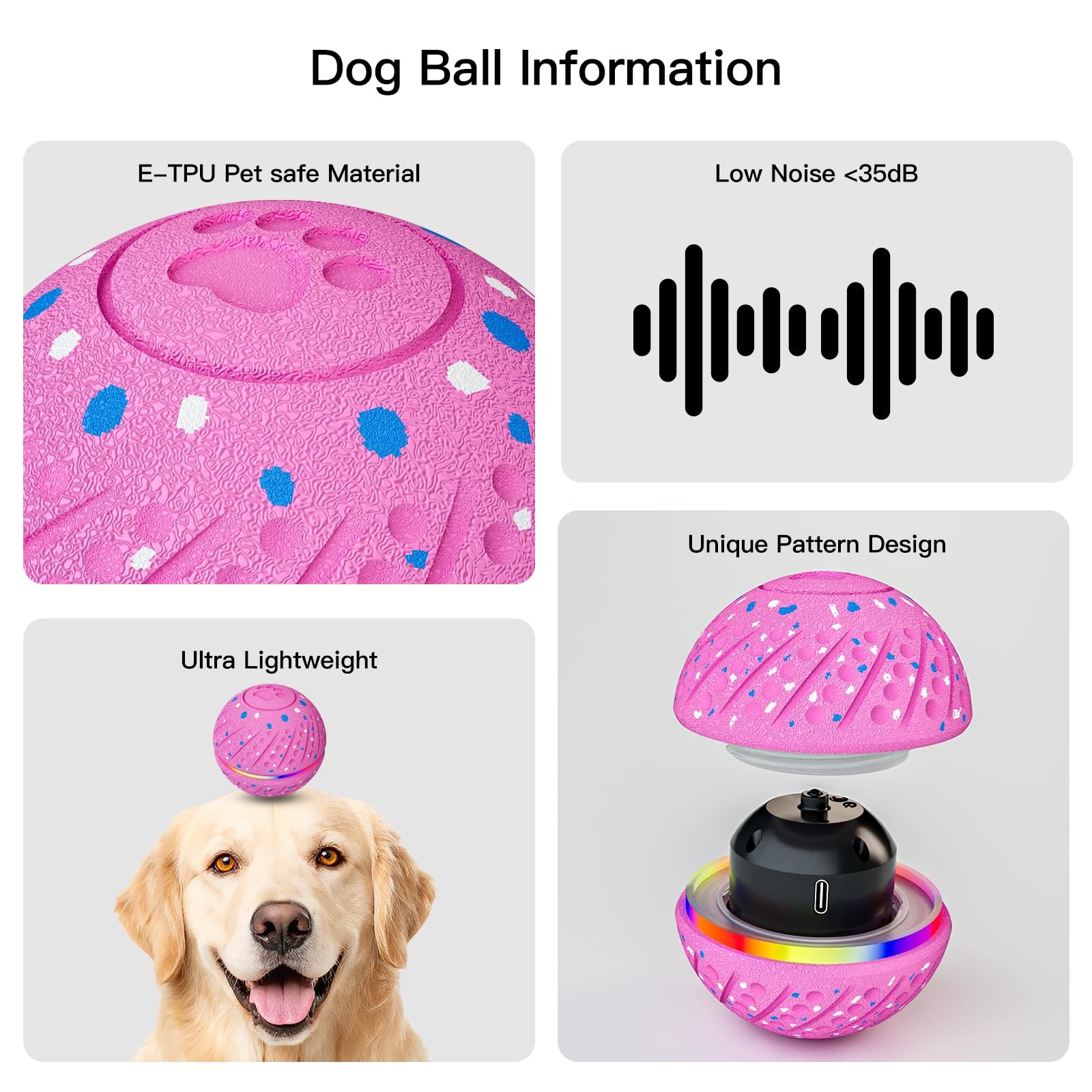 morhandisn pink dog ball in use for small breed fetch and chase