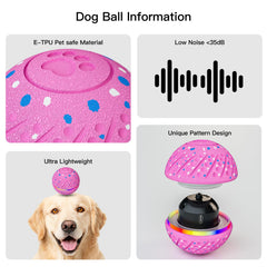 morhandisn pink dog ball in use for small breed fetch and chase