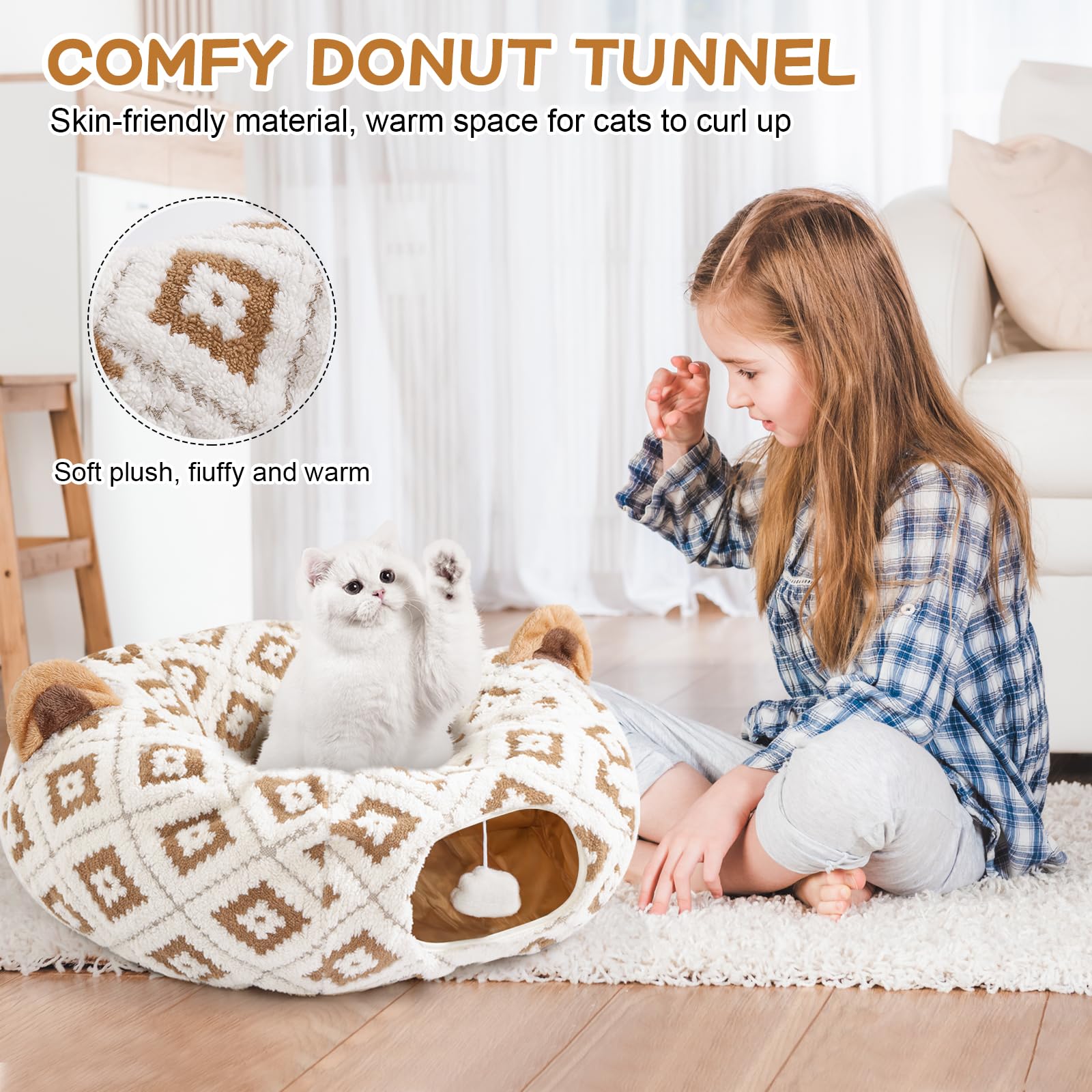 Morikey cat tunnel bed non-slip bottom keeps it steady