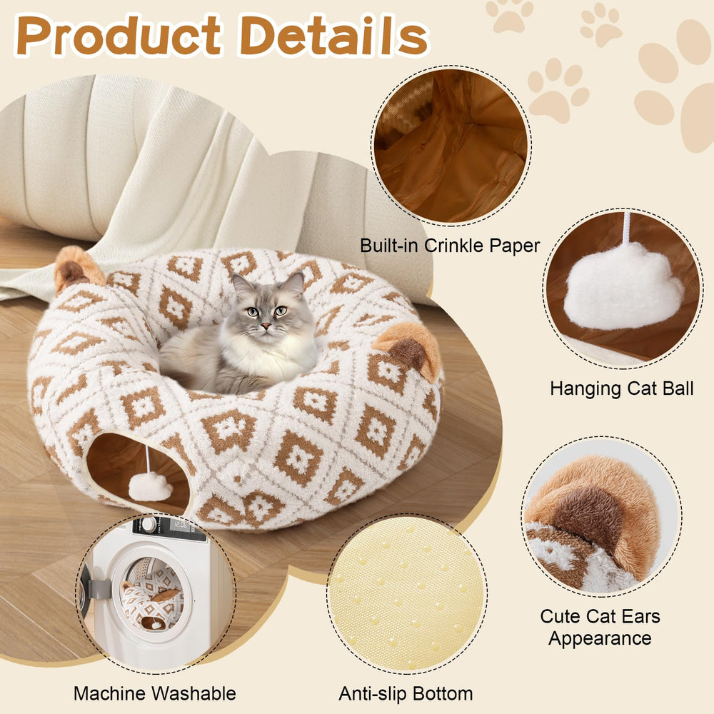 Morikey cat tunnel bed peekaboo cave provides a private hideaway