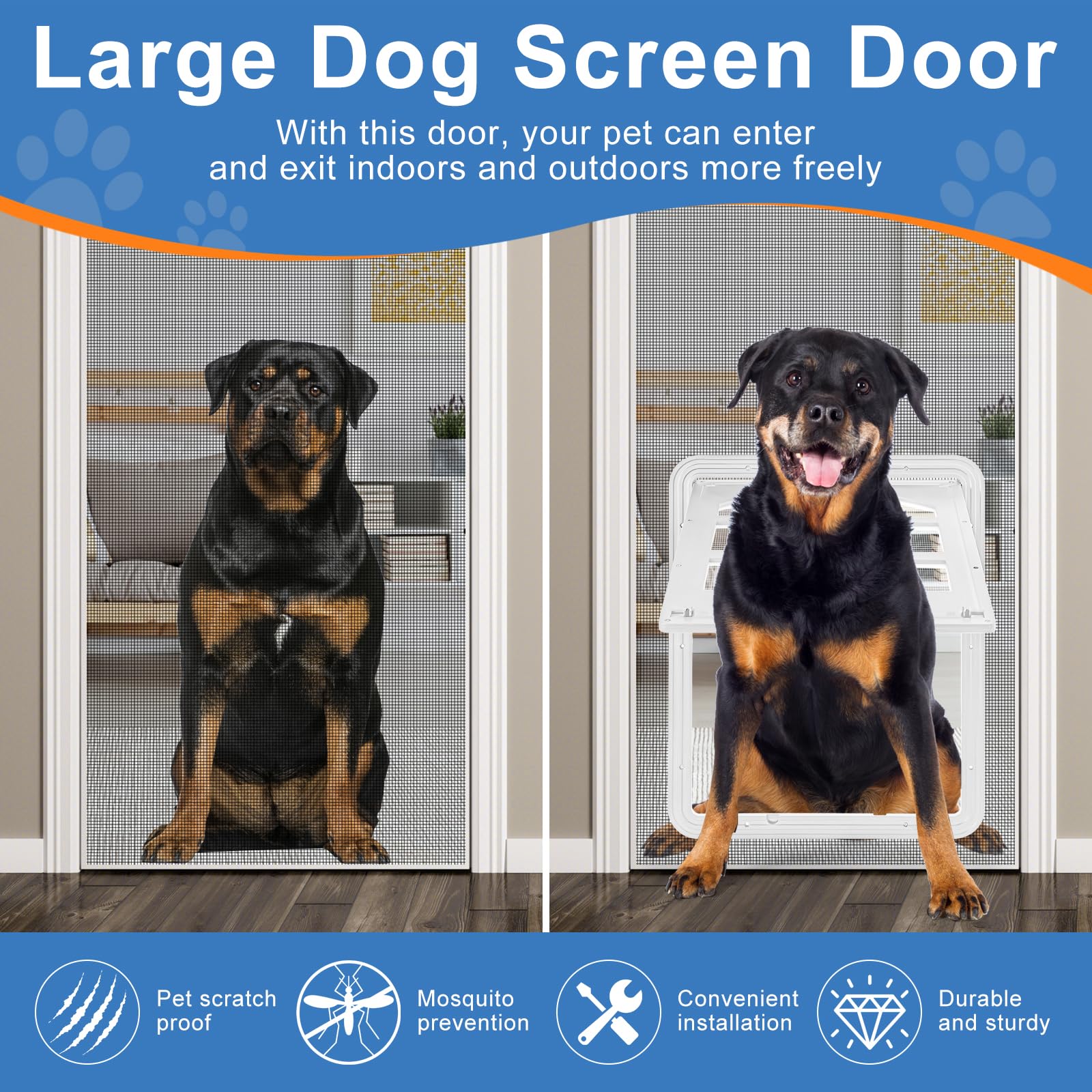 Morikey screen door compatible with windows and various screened openings.