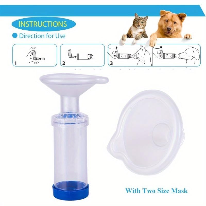 Moritas Pet cat inhaler spacer; compact, secure mask for cats.
