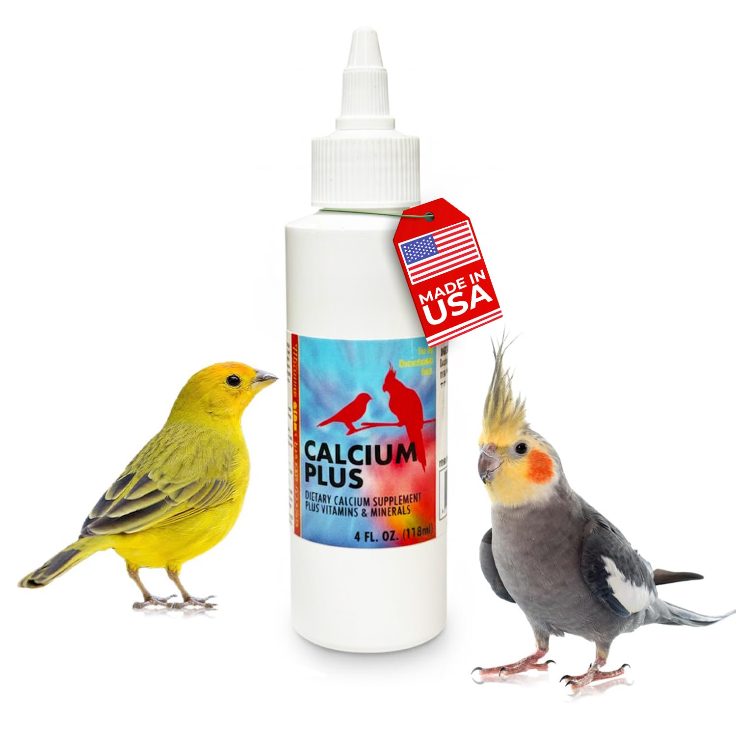 Morning Bird Calcium Plus Liquid bottle shows packaging for stronger bones and egg health.