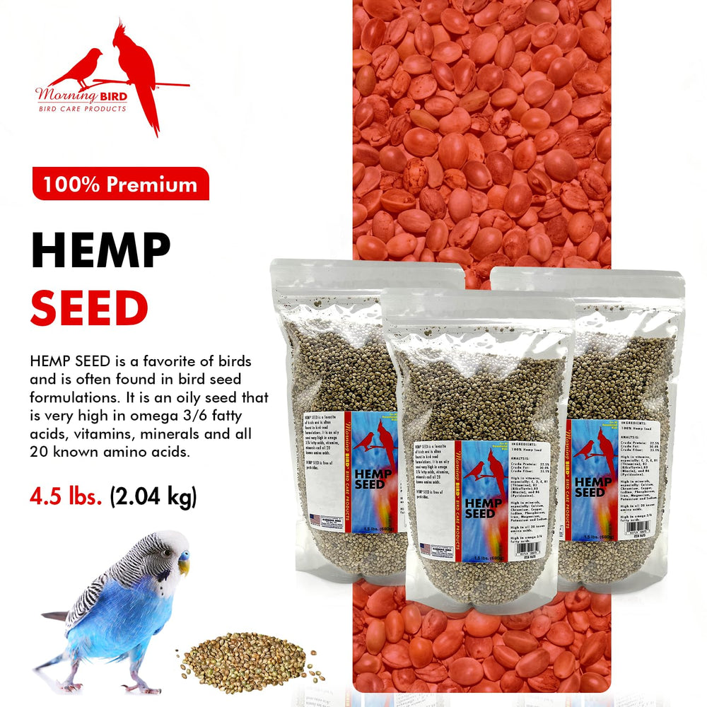 Morning Bird hemp seeds 3-pack interior view shows resealable freshness