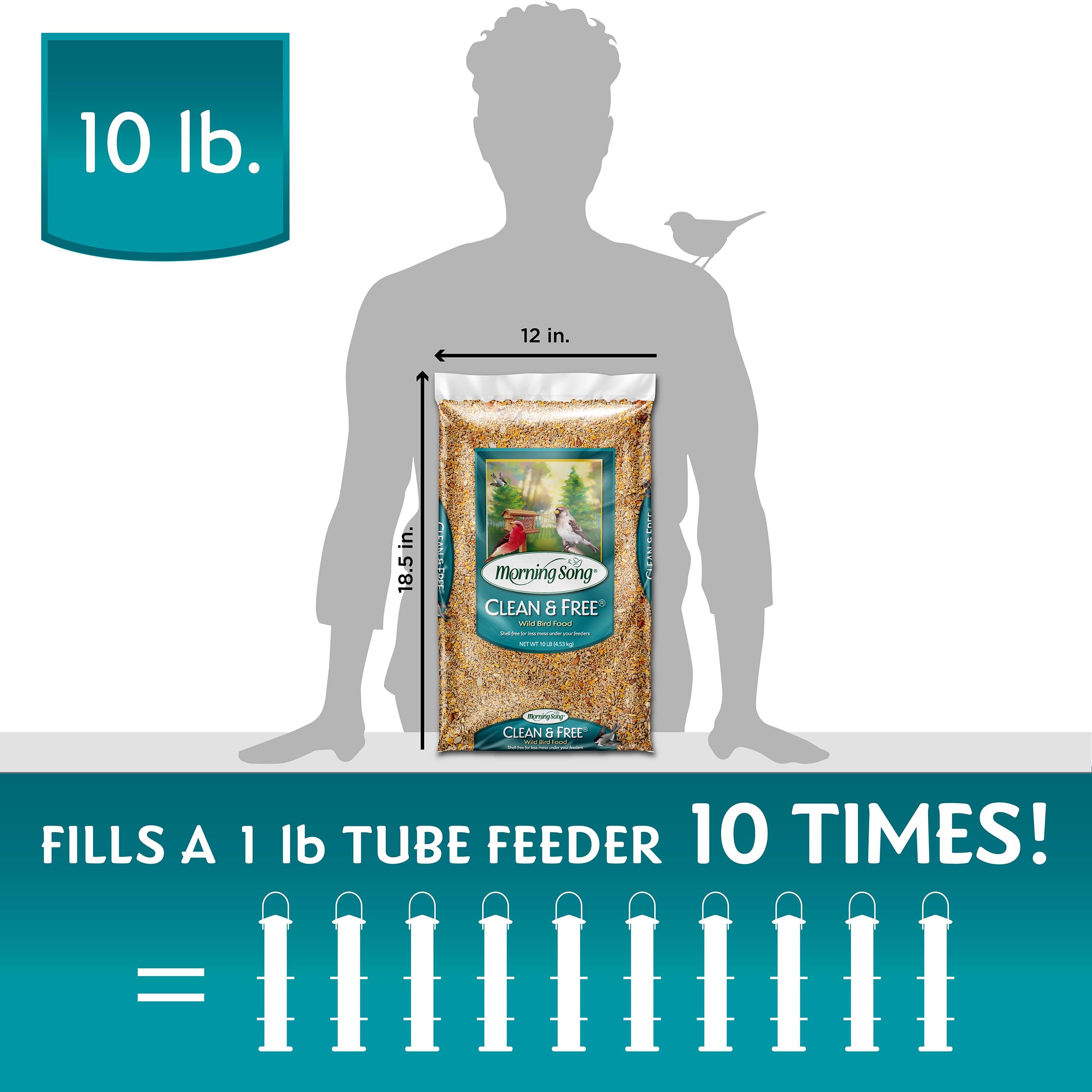 Morning Song 10-pound bag packaging designed for convenient storage.