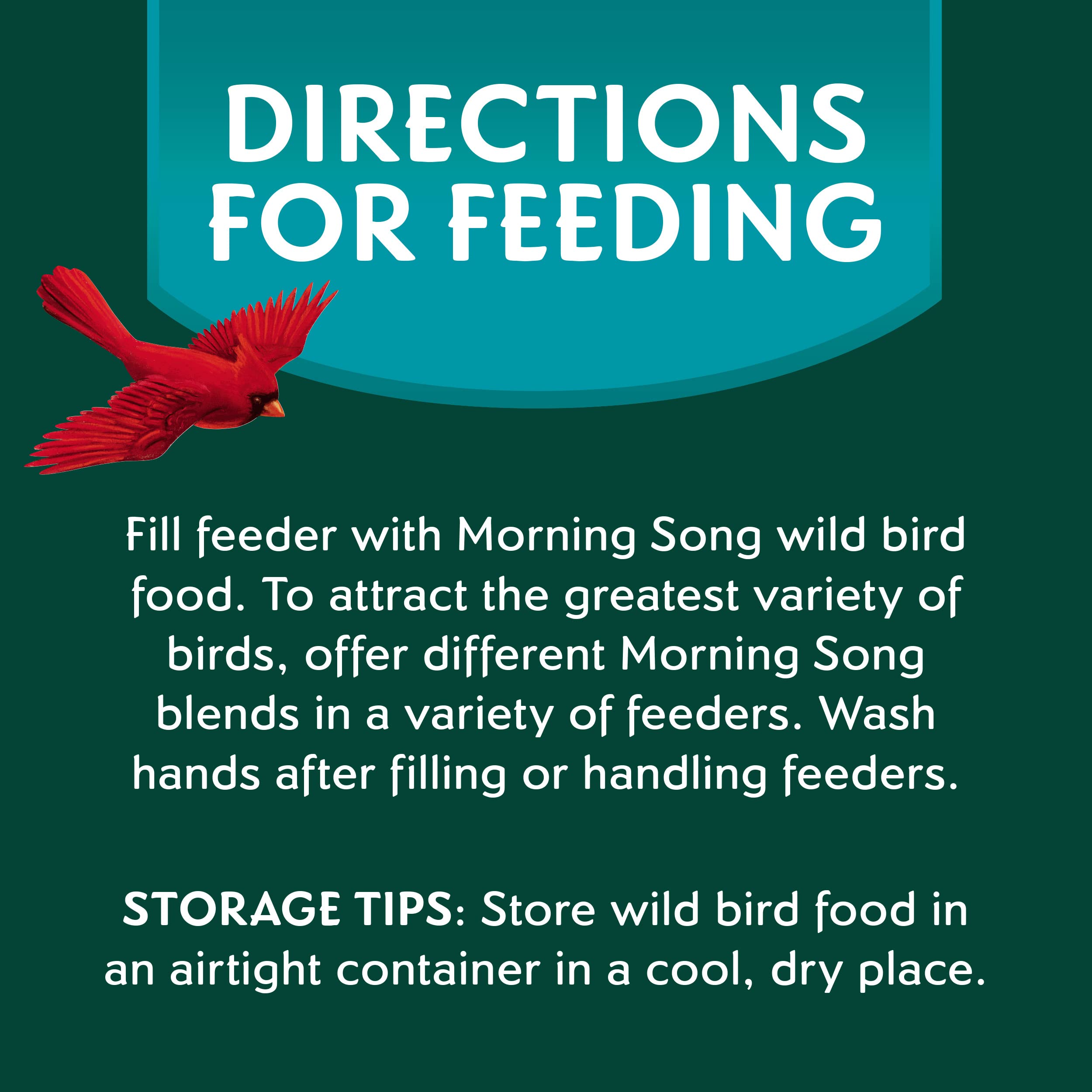 Morning Song attracts cardinals and finches with a protein-rich mix.