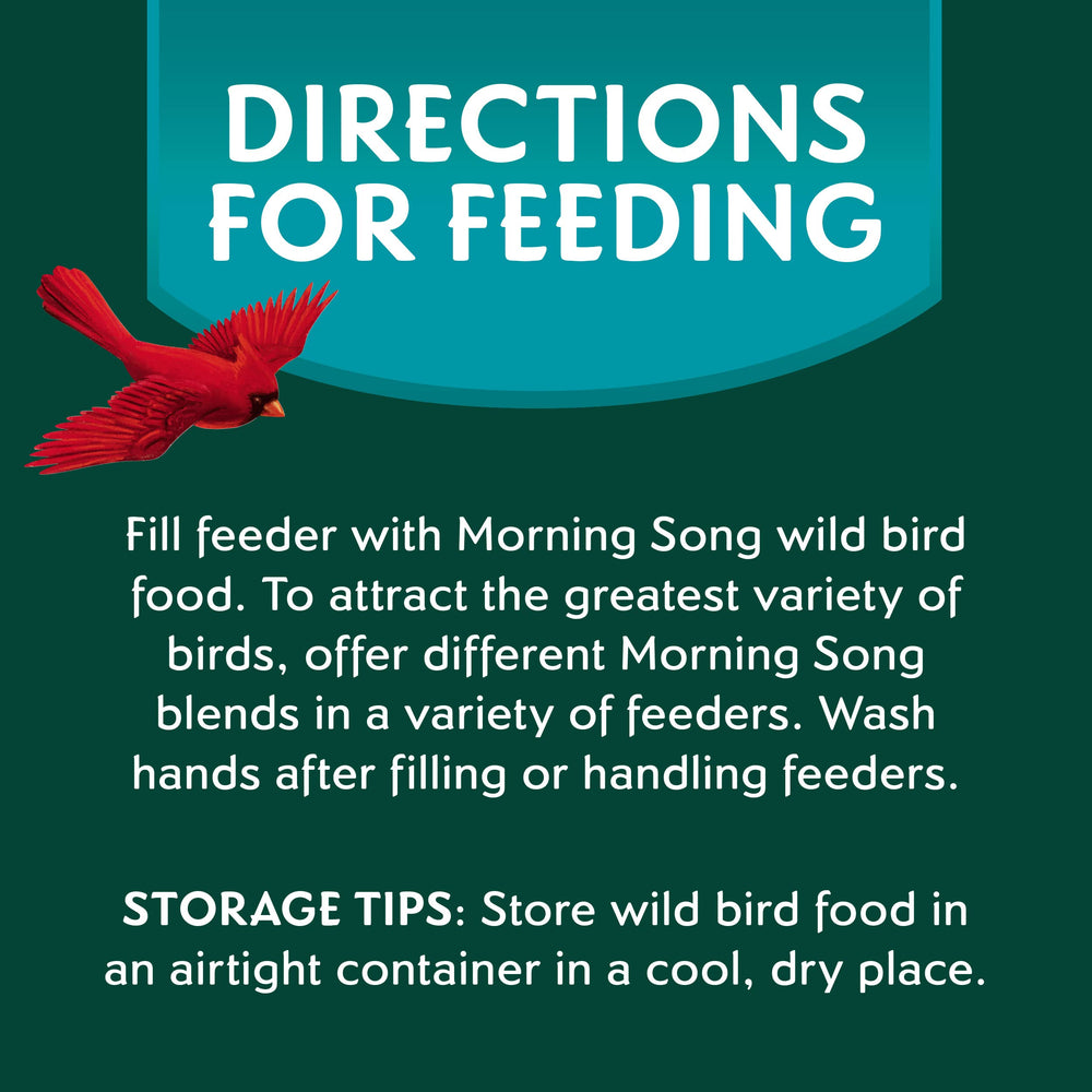 Morning Song attracts cardinals and finches with a protein-rich mix.