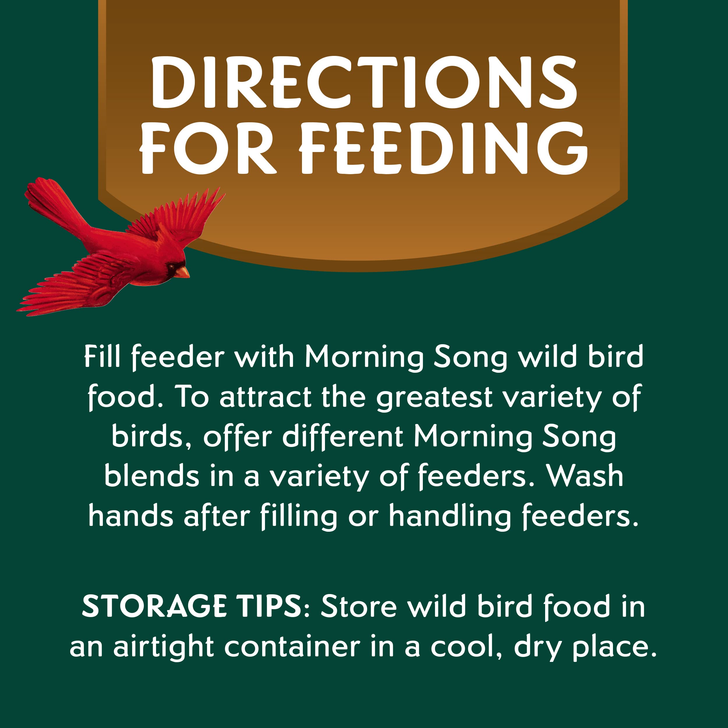 Shell-free Morning Song seeds help keep the feeding area clean.
