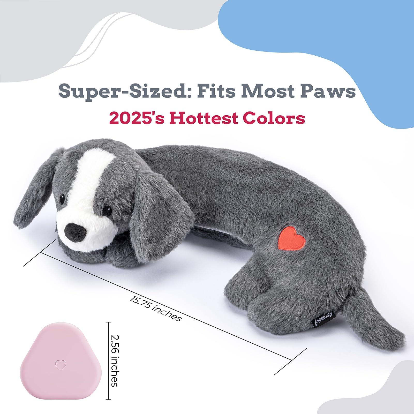 Moropaky dark gray heartbeat toy in use during bedtime routine