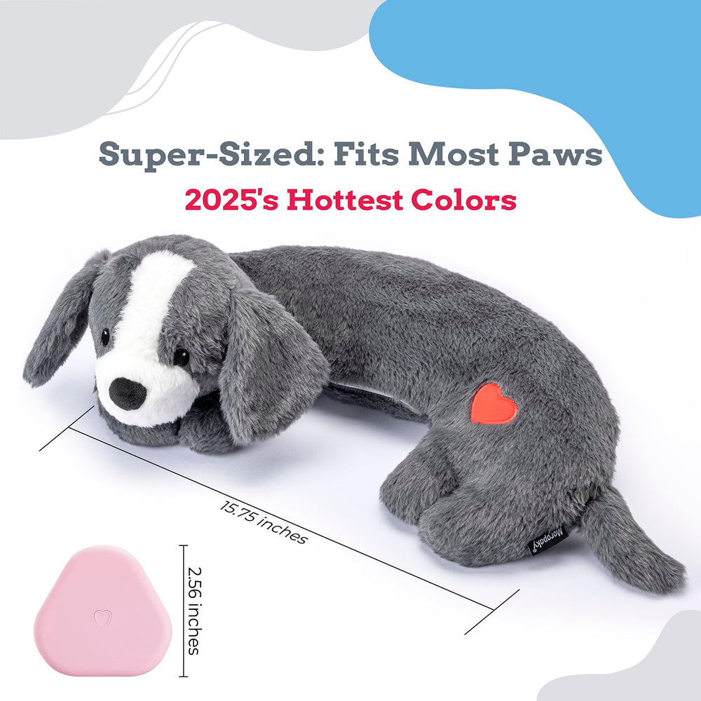 Moropaky dark gray heartbeat toy in use during bedtime routine