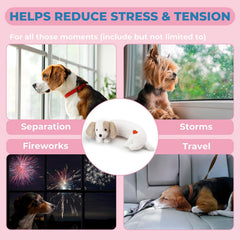 Moropaky Heartbeat Toy beside a sleeping puppy for sleep aid