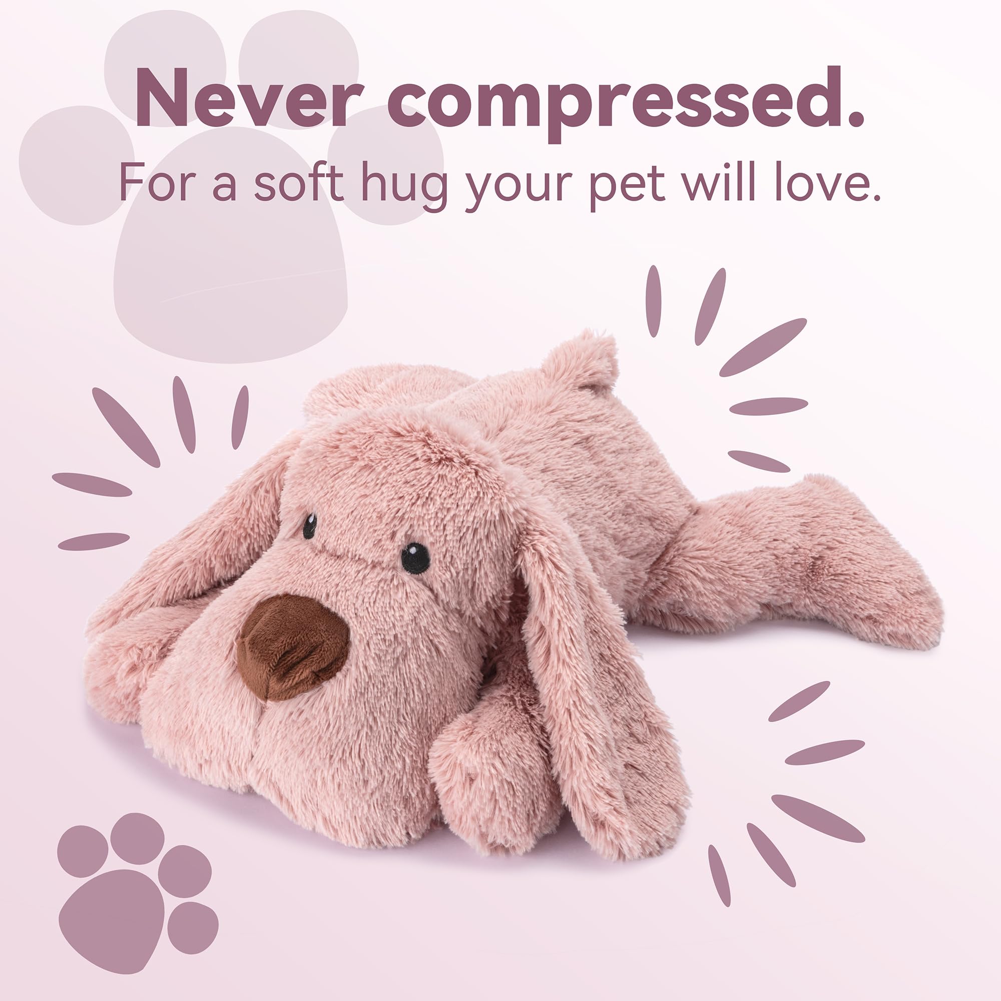 Moropaky Heartbeat Puppy Toy pink plush detail