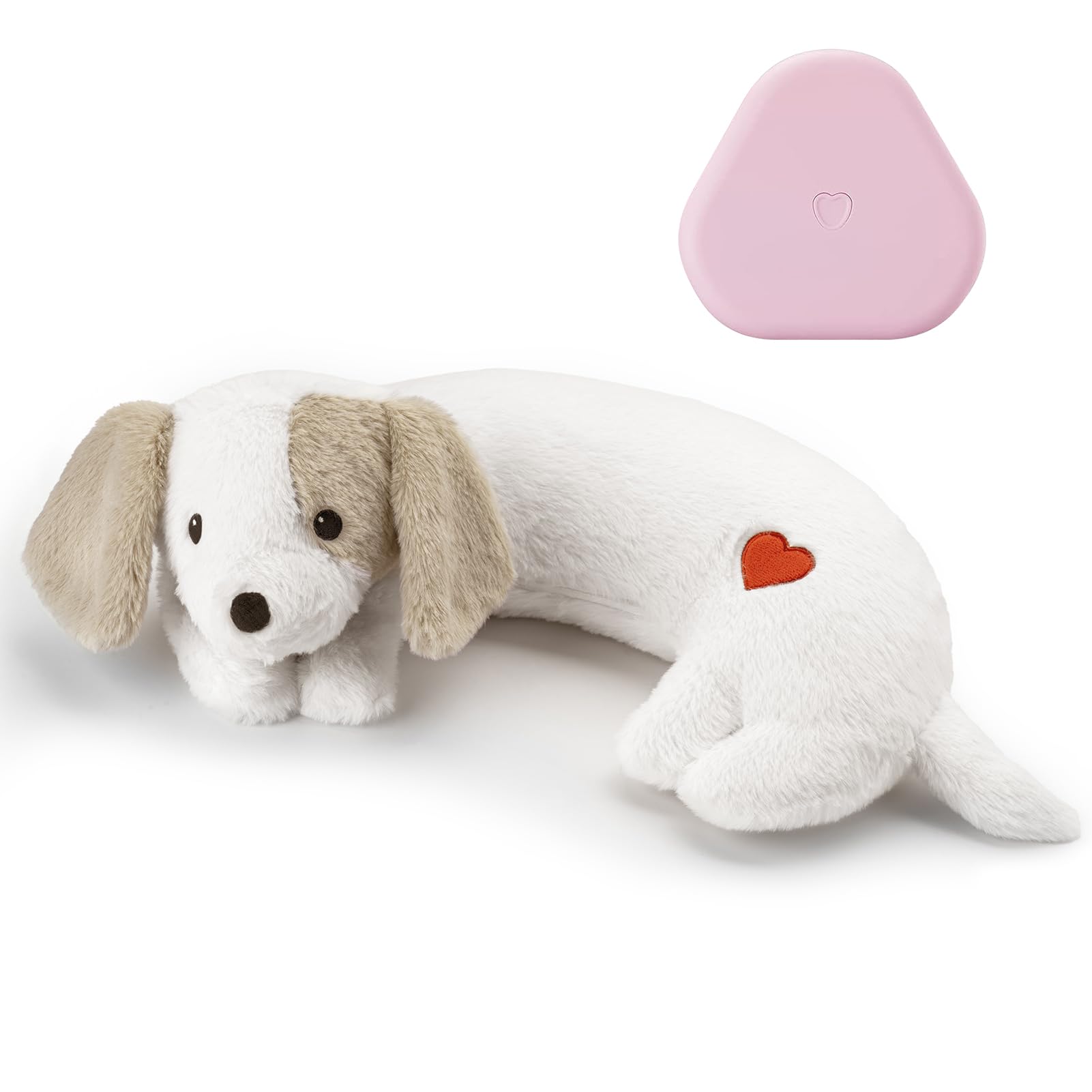 Moropaky Heartbeat Puppy Toy in plush cream for anxiety relief