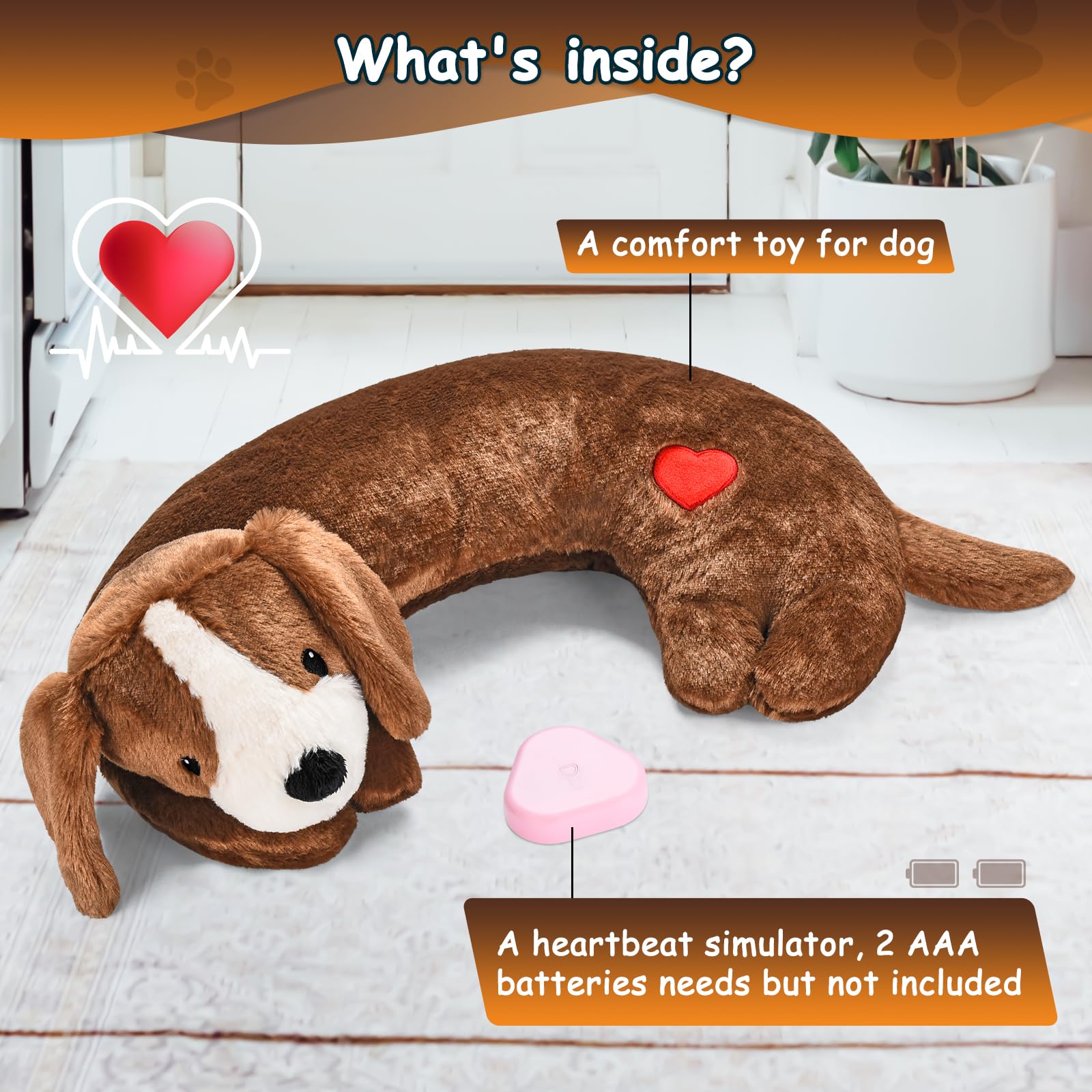 Moropaky Heartbeat Toy in crate-training setup helps dogs settle.