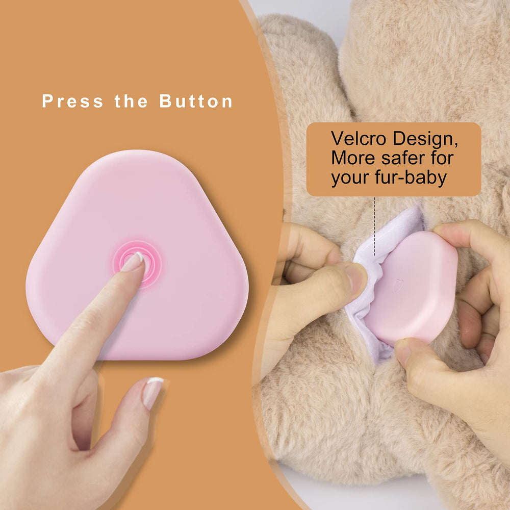 Moropaky Puppy Heartbeat Toy battery compartment illustration with easy access.