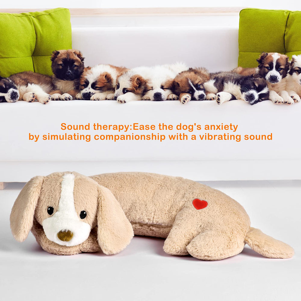 Moropaky puppy heartbeat toy plush fabric close-up for cozy snuggles