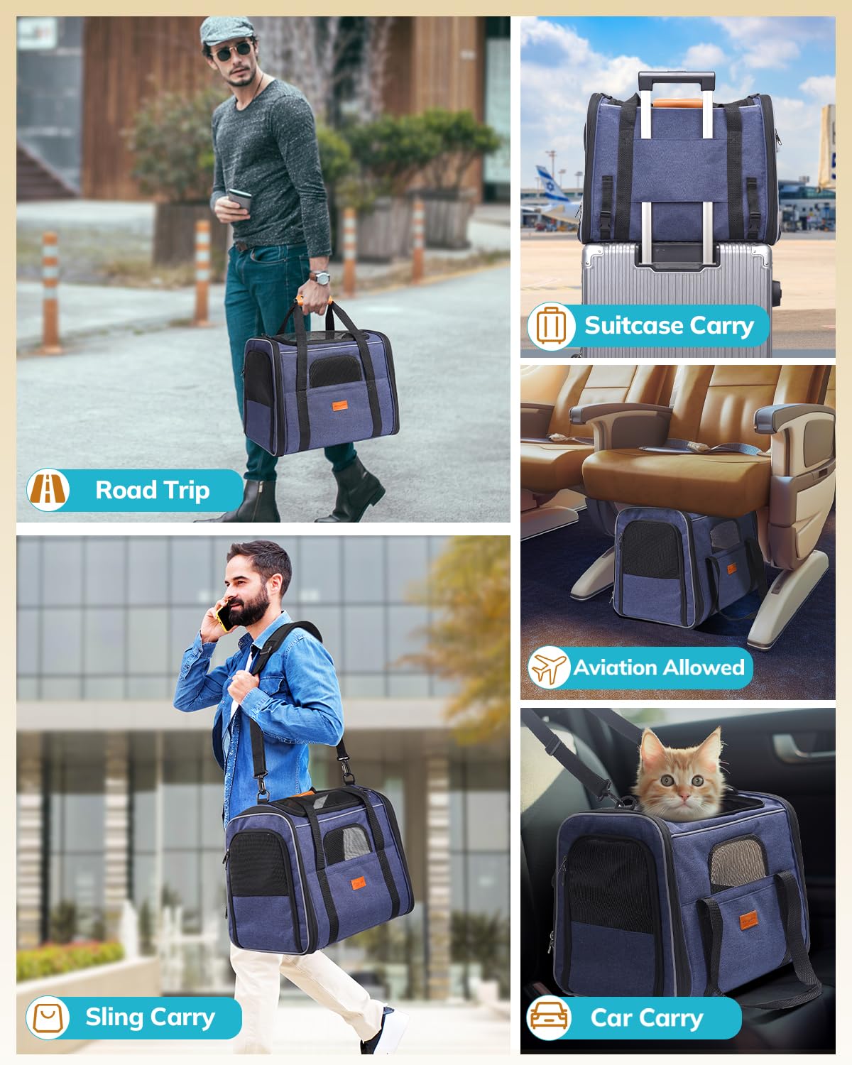 Morpilot cat carrier airline-compatible design; verify airline regulations before boarding