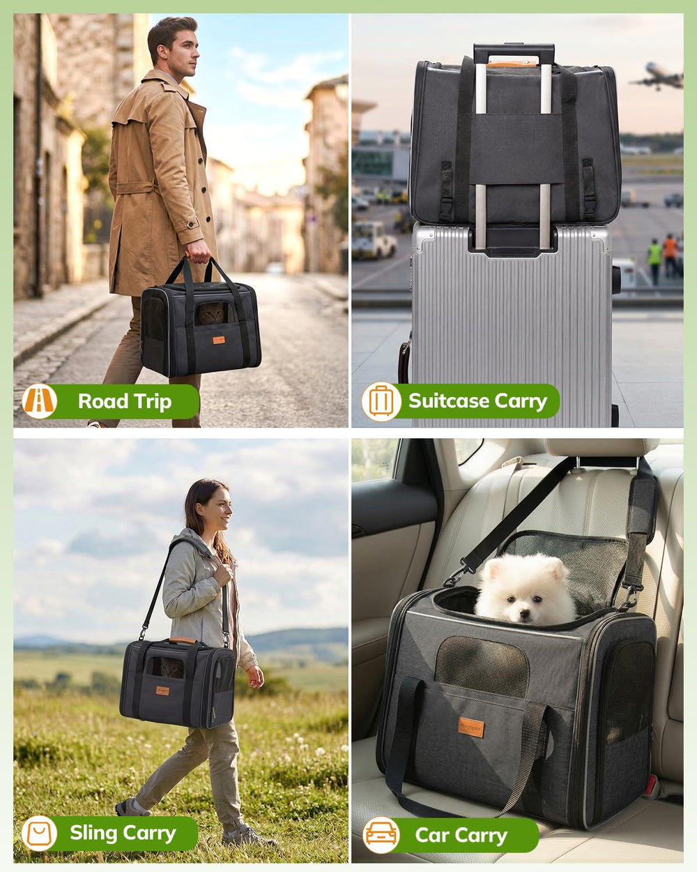Morpilot Cat Carrier foldable bowl included for on-the-go hydration
